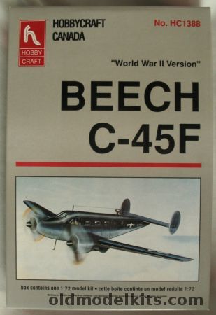 Hobby Craft 1/72 TWO  Beechcraft C-45F WWII Transport - USAAF and Royal Canadian Navy, HC1388 plastic model kit